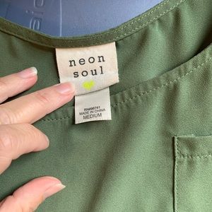 Olive Green Roll Sleeve Top